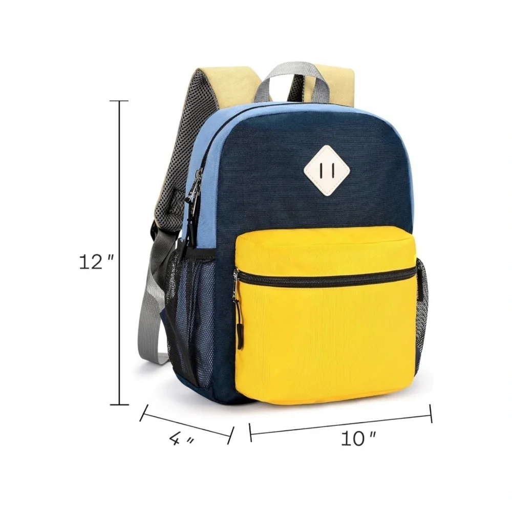 Vibrant Kids Backpack with Yellow and Blue Accents